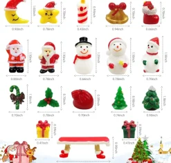 Merkloos Kerst Ornamenten – 18 Stuks - Kerst Micro Landschap - Mini Kerstman – Sneeuwpop – Beeldjes - Desktop Display - Kerst Accessoires - Poppenhuis Decoratie - Kerstdecoratie Sale