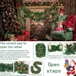 Selwo Kerstslinger Met 50 Warmwitte Leds, 2,7 M, Kunstzinnige Adventskrans, Kunstslinger, Kerstdecoratie, Verlichte Kransen, Voor Kerstmis, Trappen, Deur, Tuin, Open Haard Cheap