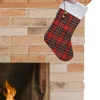 Decoris Kerstsok Geruit Rood B23 X H45 Cm - Polyester - Kerstsokken Cheap