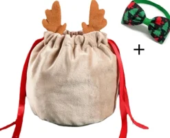 Merkloos Kerstsok Hond / Kat - Kerst Cadeau Zakje Voor De Hond / Kat Inclusief Kerststrikje - Feeststrik Hond / Kat Hot