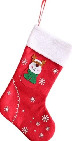 Merkloos Kerstsokken – Kerstsok – Rudolf – Poly Rood – Kerstversiering - 31 X 20 Cm - Kerst - Cadeau Best Sale