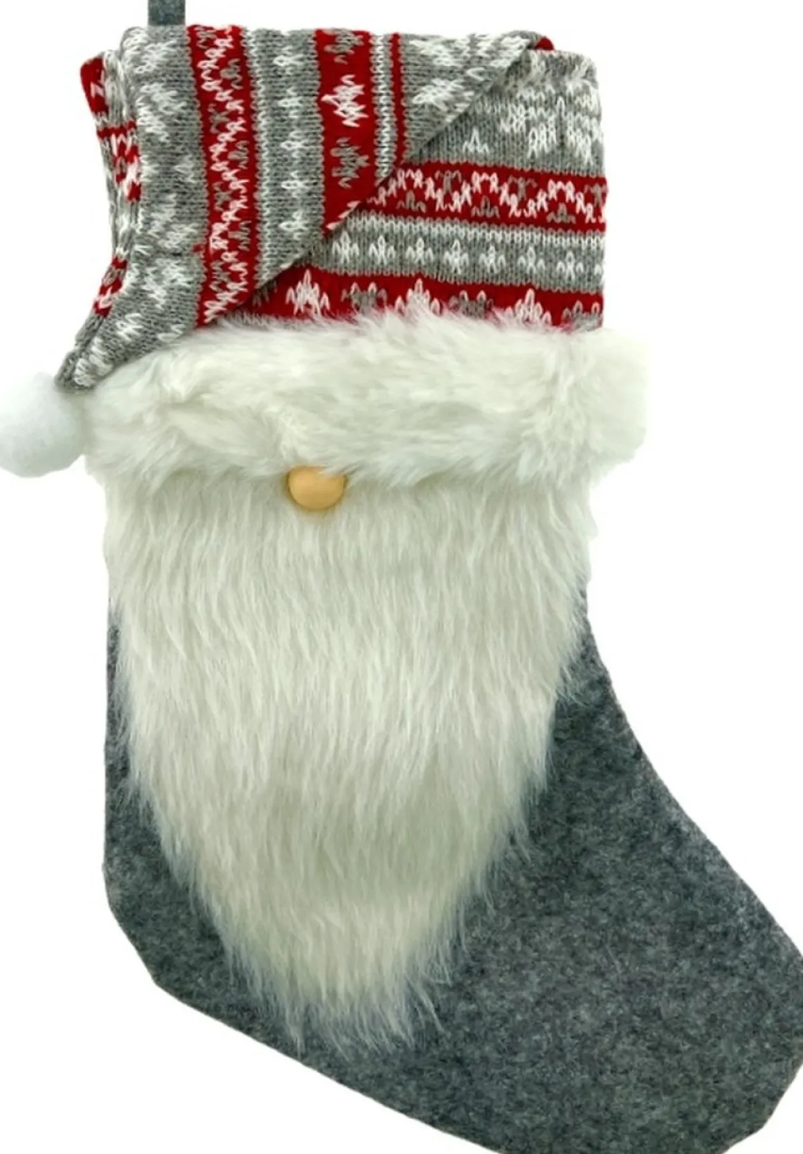 Home u0026 Styling Kerstsok - Kerstman Met Baard En Muts - 30 X 18 Cm Best
