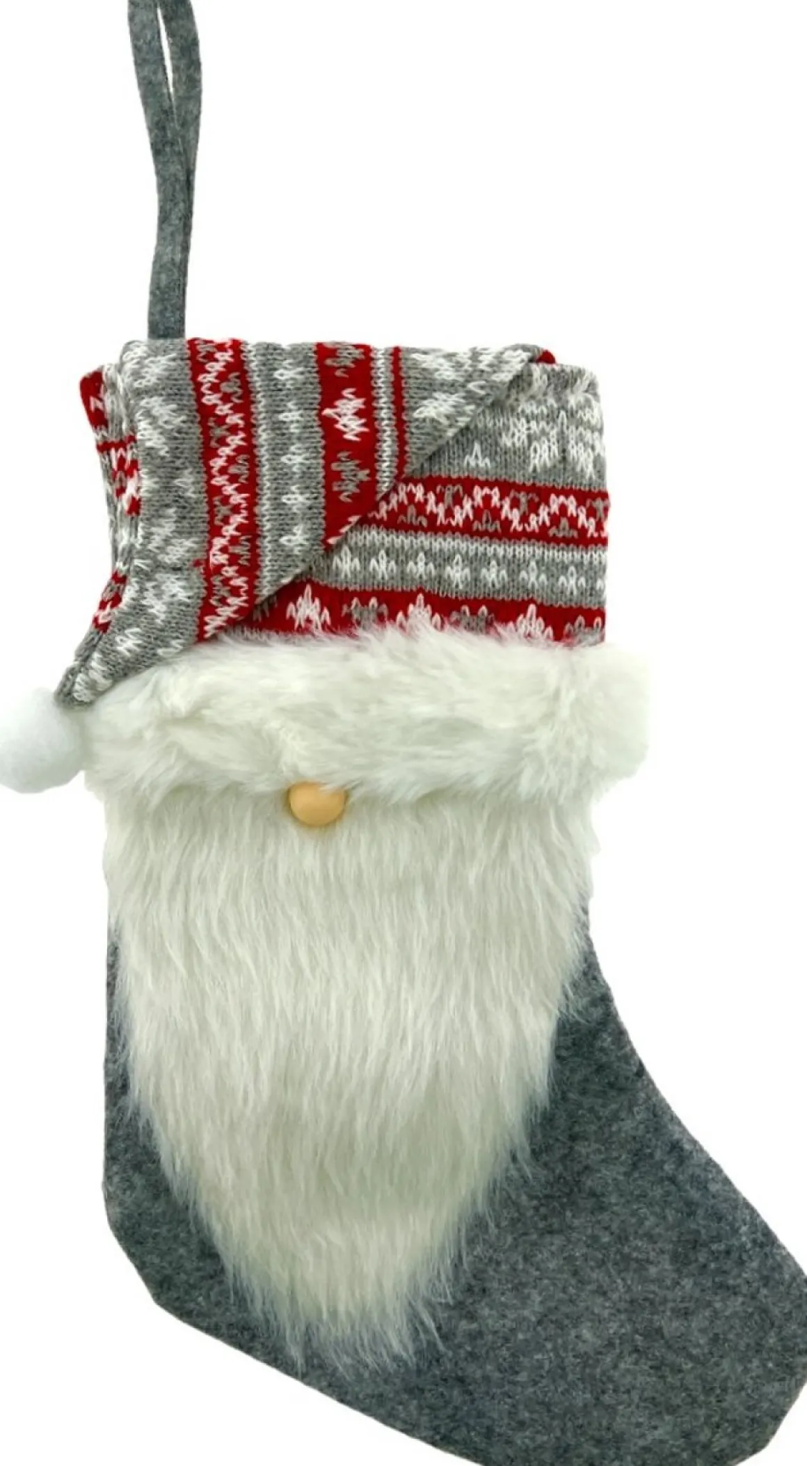 Home u0026 Styling Kerstsok - Kerstman Met Baard En Muts - 30 X 18 Cm Best