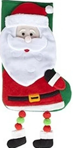 Merkloos Kerstsok "Kerstman" Met Hangende Benen 42 Cm Best