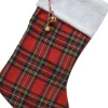 Decoris Kerstsok Rood Met Ruitjes 23 X 45 Cm - Kerstversiering/Kerstdecoratie Kerstsokken Shop