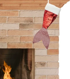 Merkloos Kerstsok - Zeemeerminnen Staart Pailletten - H45 Cm - Polyester Best