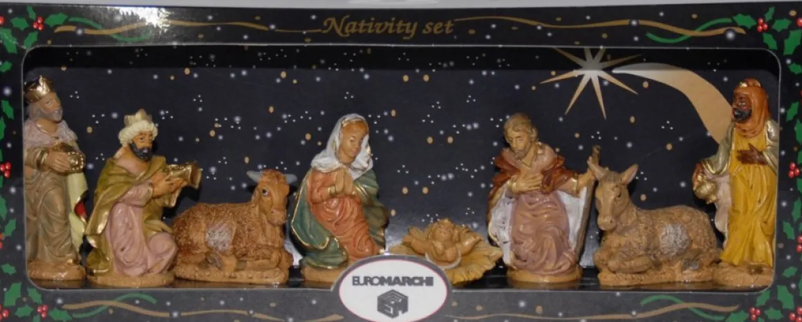 Merkloos Kerststal Beelden / Figuren 8 Stuks In Doos 39 X 16 X 6,5 Cm - Religieuze Kerstbeelden / Kerststallen Figuren Cheap