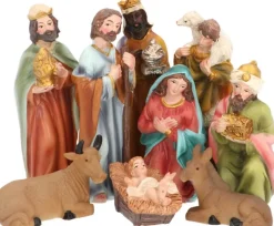 Nampook Kerststal Figuren - Kerstgroep - Kerstbeeldjes Voor Kerststal - H=10Cm - Set Van 9 Stuks Outlet