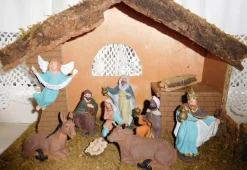 Bouwman Kerststal Hout Met 9 Beeldjes 35Cm Nr. 024 Store