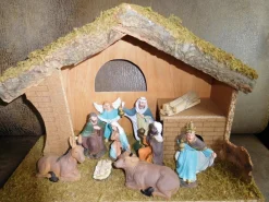 Bouwman Kerststal Hout Met 9 Beeldjes 35Cm Nr. 024 Store