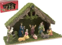 Bouwman Kerststal Hout Met 10 Figuren (5528) Flash Sale