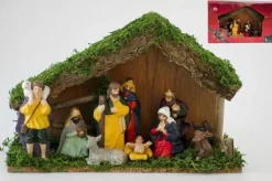 Bouwman Kerststal Hout Met 9 Figuren (2155) Discount