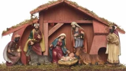 Merkloos Kerststal Met 8 Figuren 40 Cm Best Sale