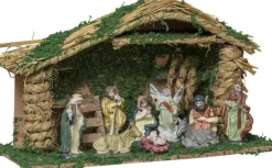 Feeric lights u0026 Christmas Kerststal Met 9 Kerstbeeldjes - Porselein - 38X14,5X22,5 Cm Sale