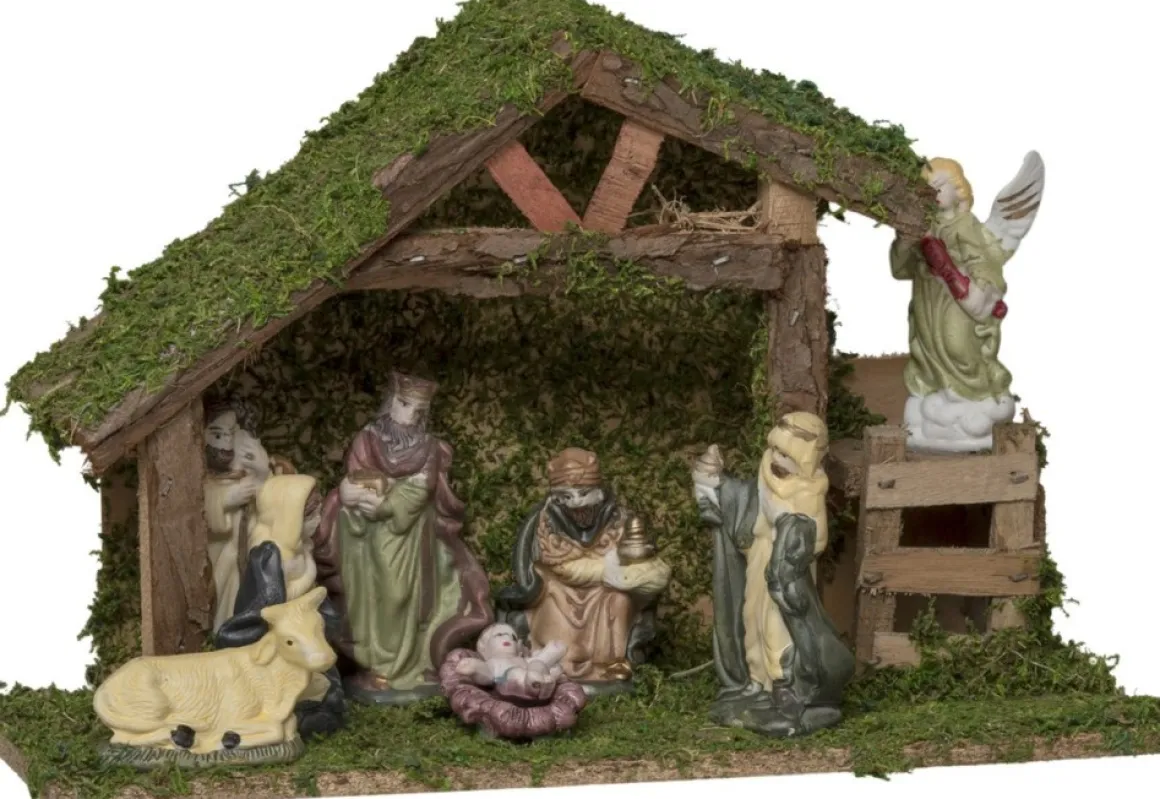 Feeric lights u0026 Christmas Kerststal Met 8 Kerstfiguren - 20 Cm - Porselein Clearance