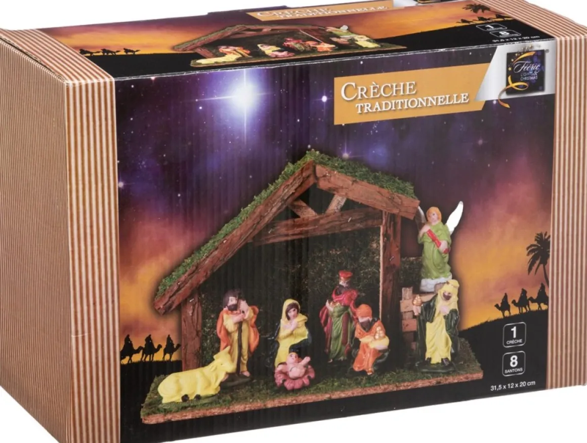 Feeric lights u0026 Christmas Kerststal Met 8 Kerstfiguren - 20 Cm - Porselein Clearance