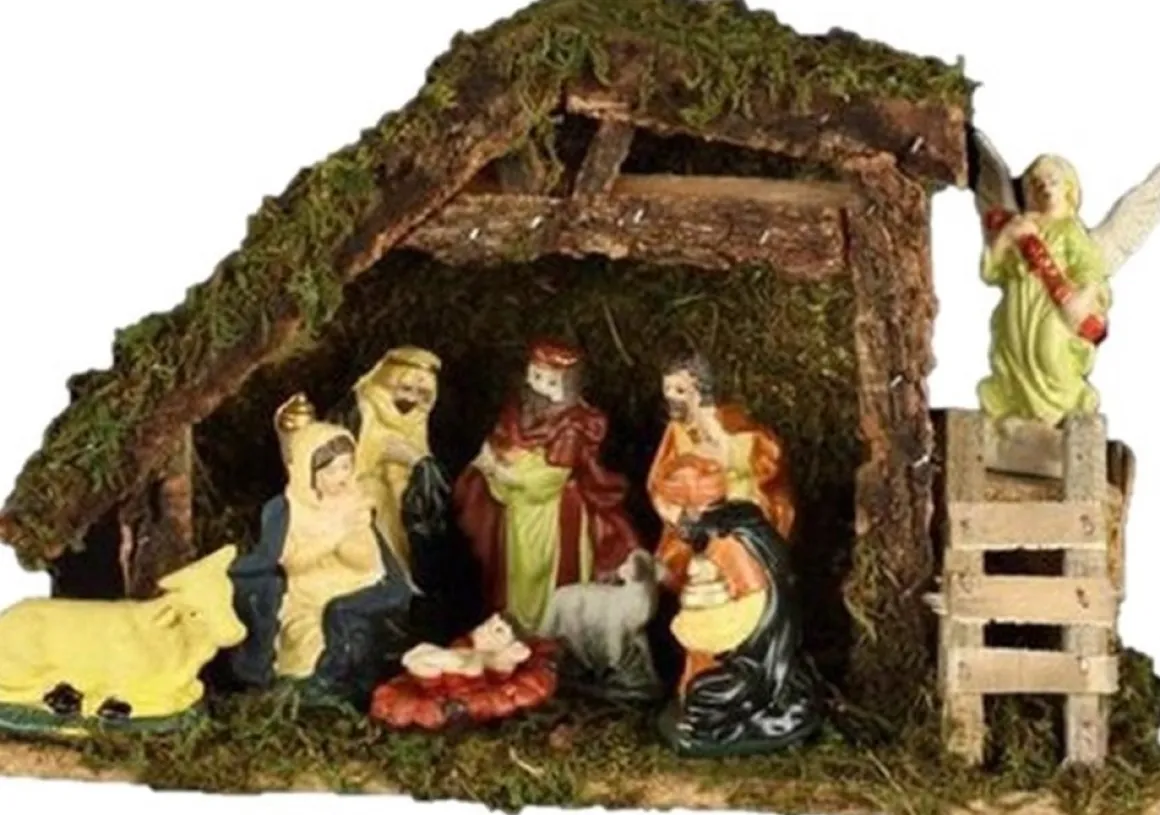Feeric lights u0026 Christmas Kerststal Met 8 Kerstfiguren - 20 Cm - Porselein Clearance