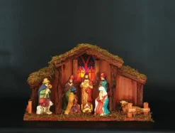 Generic Kerststal Met Verlichting - 39 X 15 X 22,5 Cm - Op Batterijen Discount