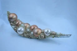 ZoeZo Design Kerststukje In Natuurlijk Blad, Lengte 42 Cm, Ecru, Goud Goud - Natuurtint Online