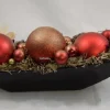 ZoeZo Design Kerststukje In Zwart Aardewerk Schaaltje, Rood/Goud, L 24 Cm, H 10 Cm, Br 9 Cm Zwart-Goud Cheap
