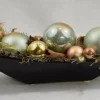 ZoeZo Design Kerststukje In Zwart Aardewerk Schaaltje, Goud/ , L 24 Cm, H 10 Cm, Br 9 Cm Mint Hot