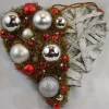 * Kerststukje, Kerstkrans, Hart, Rood/Zilver, 31 X 31 Cm Shop