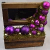 ZoeZo Design Kerststukje - Met Spiegel - Hout - Glas - Paars - Goud - Br 24 Cm - H 27 Cm - Diep 9 Cm, Best