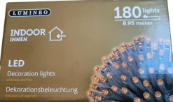 Lumineo Kerstlichtsnoeren^Kerstverlichting Binnen Led 180 Kerstlampjes Klassiek Warm 8.95 Meter