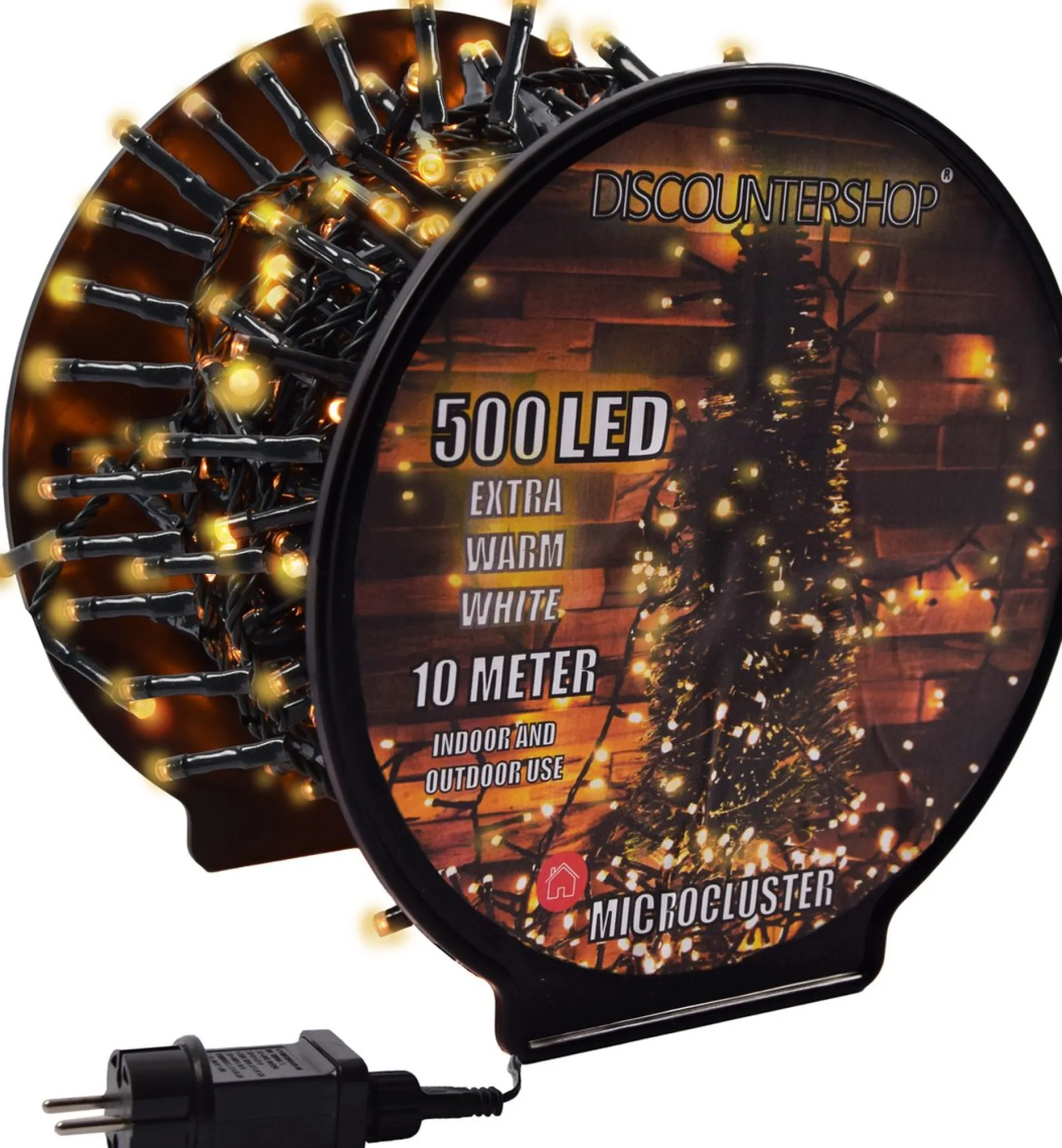 discountershop Kerstlichtsnoeren^Kerstverlichting Buiten - 10 Meter 500 Led - Extra Warm Wit - Lichtsnoer Nano Koperdraad - Ip44 Stekker Met Timerfunctie - Kerstboomverlichting - Geschikt Voor Binnen En Buiten - Kerstverlichting Led