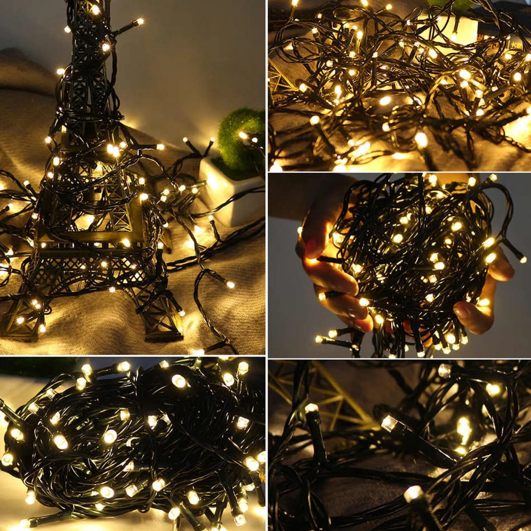 discountershop Kerstlichtsnoeren^Kerstverlichting Buiten - 10 Meter 500 Led - Extra Warm Wit - Lichtsnoer Nano Koperdraad - Ip44 Stekker Met Timerfunctie - Kerstboomverlichting - Geschikt Voor Binnen En Buiten - Kerstverlichting Led
