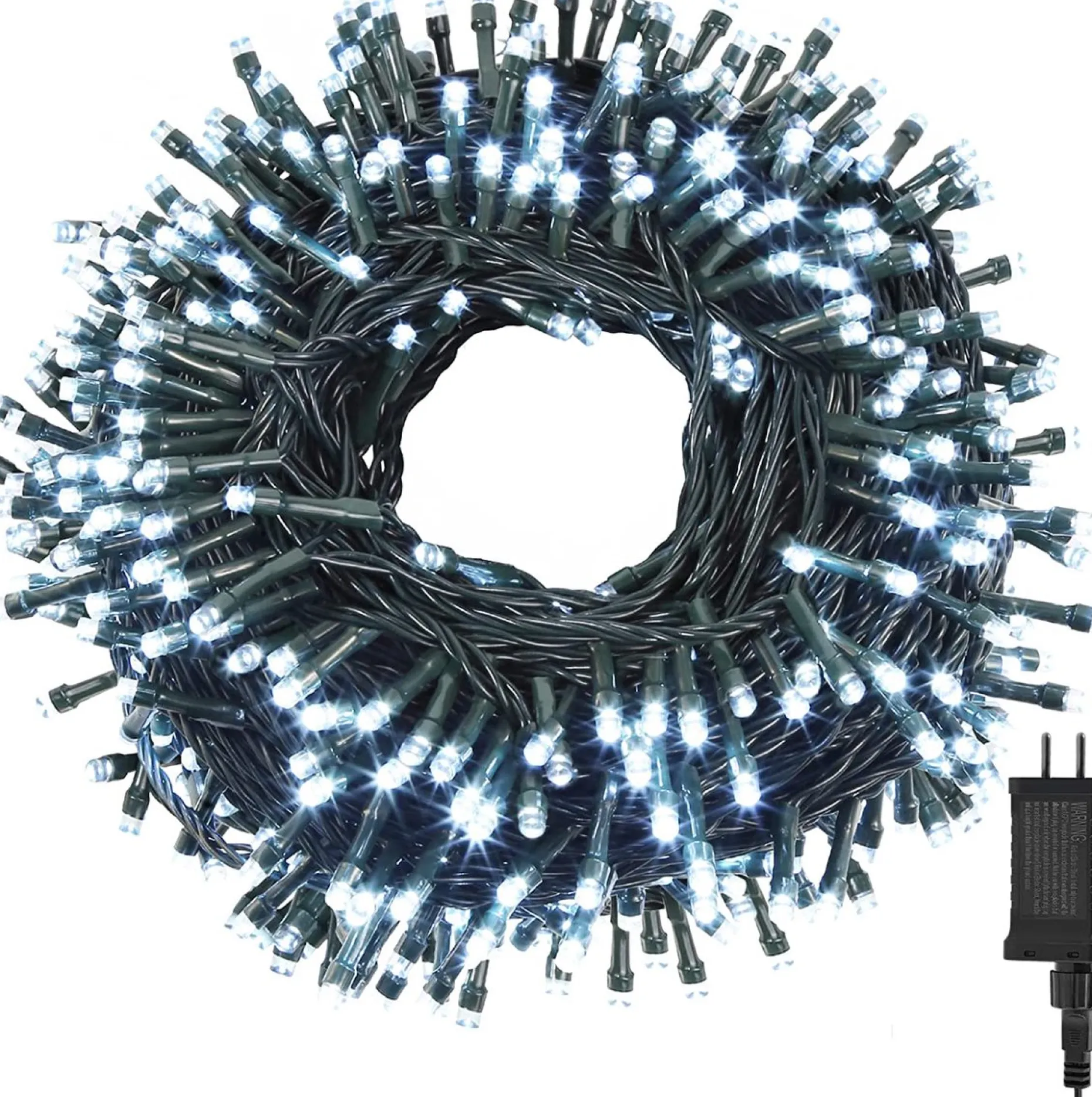 discountershop Kerstlichtsnoeren^Kerstverlichting Buiten 25 Meter 1250 Led - Wit - Lichtsnoer Nano Koperdraad - Ip44 Stekker Met Timerfunctie - Kerstboomverlichting - Geschikt Voor Binnen En Buiten - Kerstverlichting Led