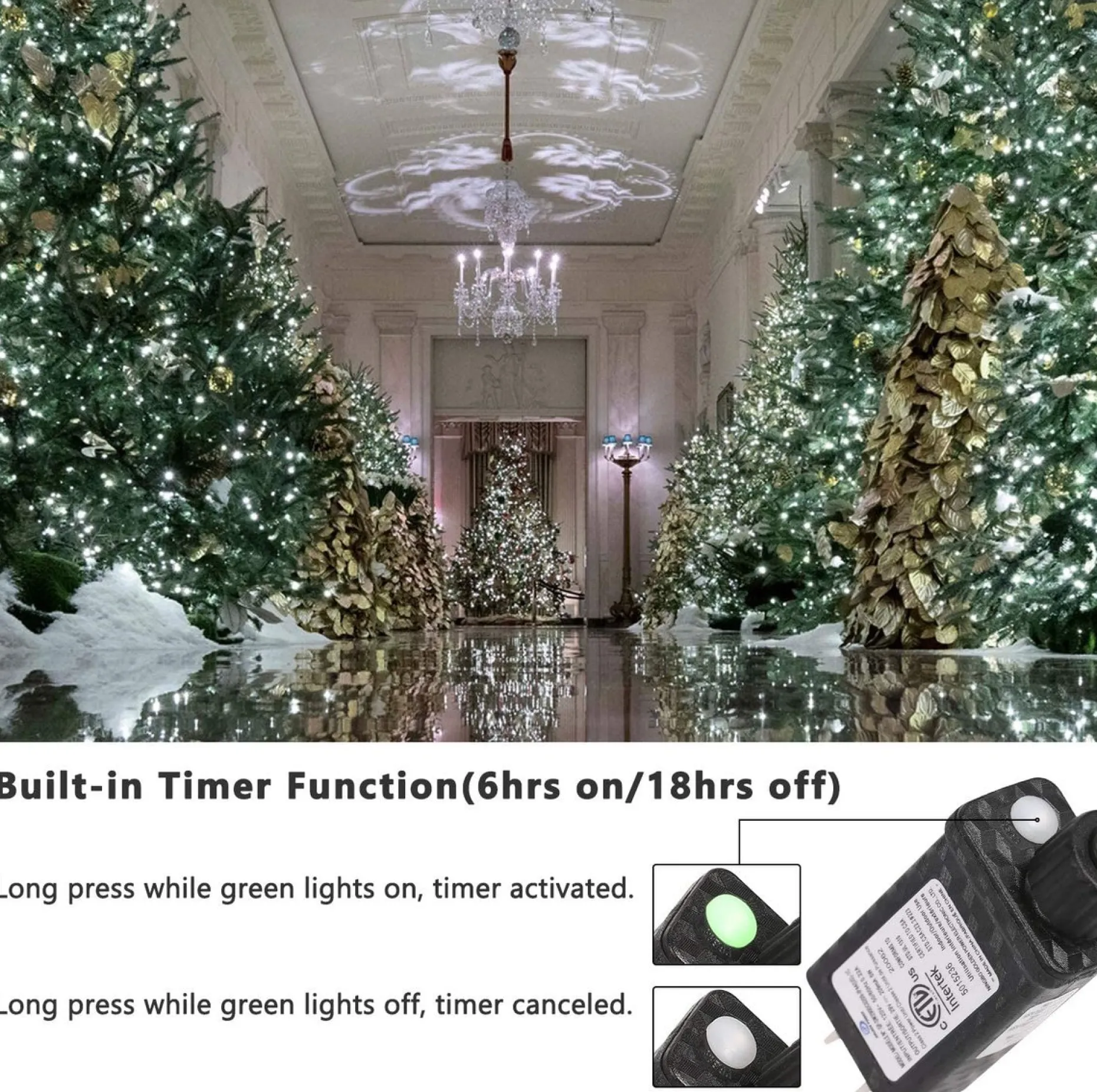 discountershop Kerstlichtsnoeren^Kerstverlichting Buiten 25 Meter 1250 Led - Wit - Lichtsnoer Nano Koperdraad - Ip44 Stekker Met Timerfunctie - Kerstboomverlichting - Geschikt Voor Binnen En Buiten - Kerstverlichting Led