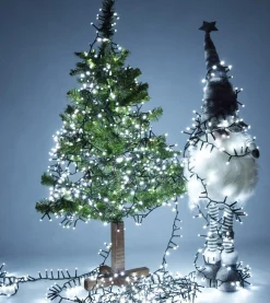 discountershop Kerstlichtsnoeren^Kerstverlichting Buiten 25 Meter 1250 Led - Wit - Lichtsnoer Nano Koperdraad - Ip44 Stekker Met Timerfunctie - Kerstboomverlichting - Geschikt Voor Binnen En Buiten - Kerstverlichting Led