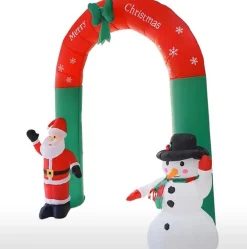 Family Christmas Verlichte Kerstfiguren^Kerstverlichting Buiten Op Netstroom - Opblaasbare Kerstboog Met Led Verlichting - Xl 240X240 Cm -
