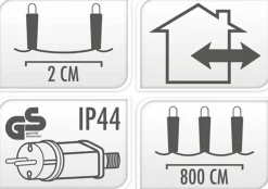 Merkloos Kerstboomverlichting^Kerstverlichting Clusterverlichting 400Led – 8 Meter – Warm Wit - Voor Binnen En Buiten