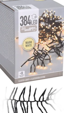 AYD Home Kerstlichtsnoeren^Kerstverlichting - Clusterverlichting - 384 Led Lichtjes - Warm Wit Licht - 3M