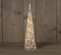 Anna's Collection Verlichte Kerstfiguren^Kerstverlichting Figuren Led Kegel Kerstboom Glitter Lamp 60 Cm - Verlichte Kegels/Kegelvorm Bomen/Kerstbomen/Kegelkerstbomen