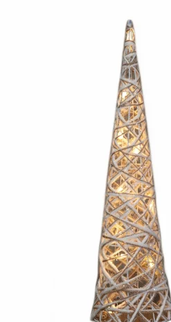 Anna's Collection Verlichte Kerstfiguren^Kerstverlichting Figuren Led Kegel Kerstboom Glitter Lamp 60 Cm - Verlichte Kegels/Kegelvorm Bomen/Kerstbomen/Kegelkerstbomen