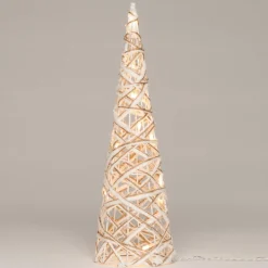 Anna's Collection Verlichte Kerstfiguren^Kerstverlichting Figuren Led Kegel Kerstboom Glitter Lamp 40 Cm Met 10 Lampjes