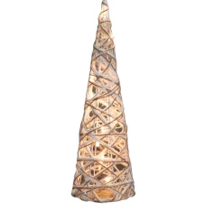 Anna's Collection Verlichte Kerstfiguren^Kerstverlichting Figuren Led Kegel Kerstboom Glitter Lamp 40 Cm Met 10 Lampjes