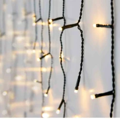 Merkloos Lichtgordijnen^Kerstverlichting - Ijspegel - Lichtgordijn - 12 Meter - Ijspegel - 360 Led's - Warm Wit - Voor Binnen & Buiten