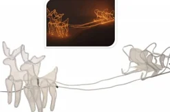 Ways Verlichte Kerstfiguren^Kerstverlichting - Kerst Bundel - 3D Rendier Met Slee 2 Meter & Kerst Ster 144 Led's