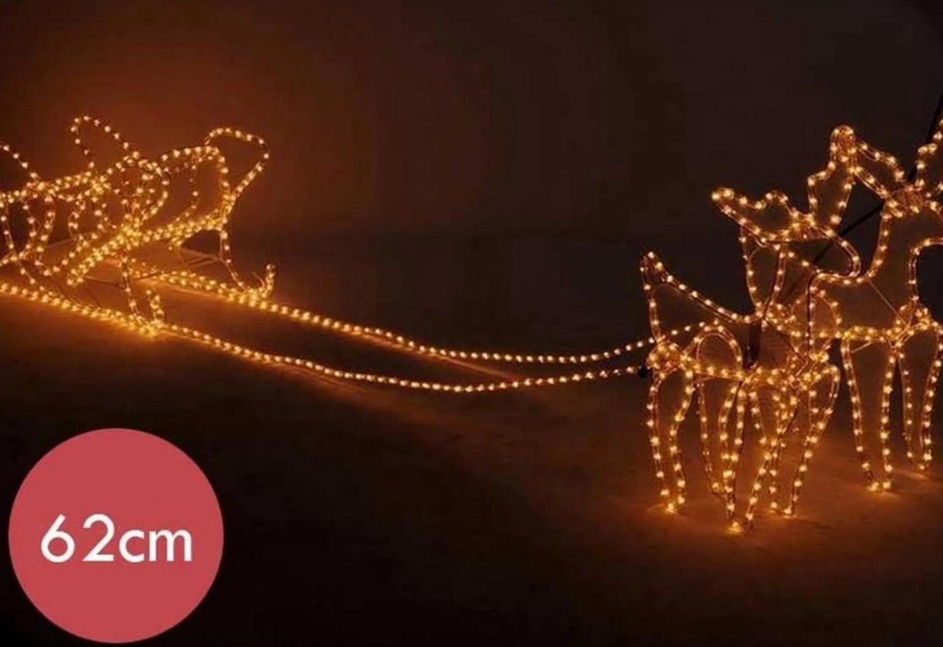 Ways Verlichte Kerstfiguren^Kerstverlichting - Kerst Bundel - 3D Rendier Met Slee 2 Meter & Kerst Ster 144 Led's