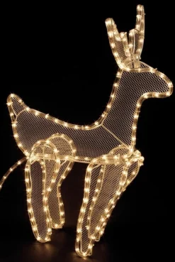 Ways Verlichte Kerstfiguren^Kerstverlichting - Kerst Bundel - 3D Rendier Met Slee 2 Meter & Kerst Ster 144 Led's
