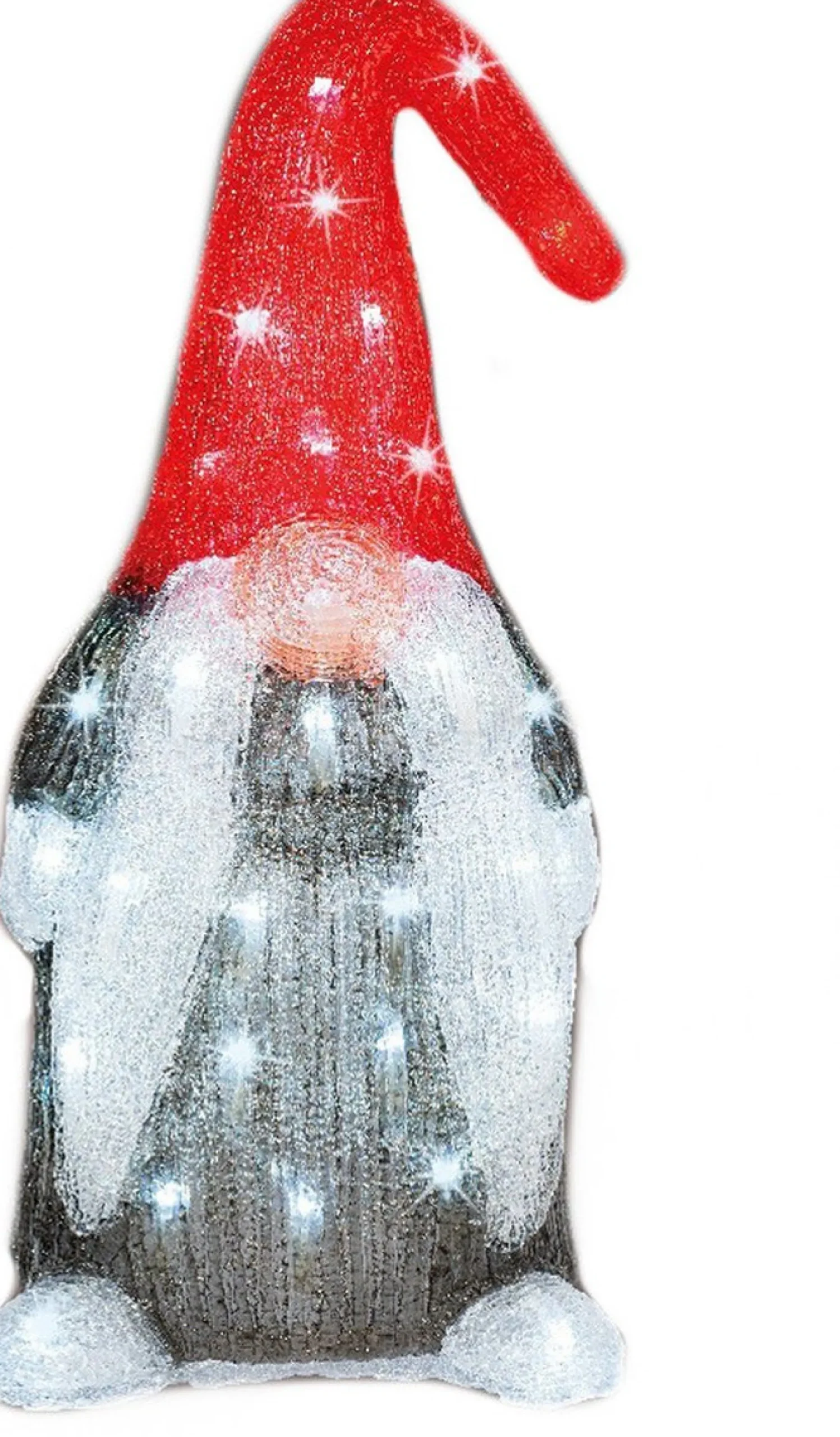 Lumineo Verlichte Kerstfiguren^Kerstverlichting Led Figuren Voor Buiten Gnome/Dwerg 19 X 22 X 44 Cm Met 60 Lampjes Helder Wit - Verlichte Figuren - Sneeuwpoppen