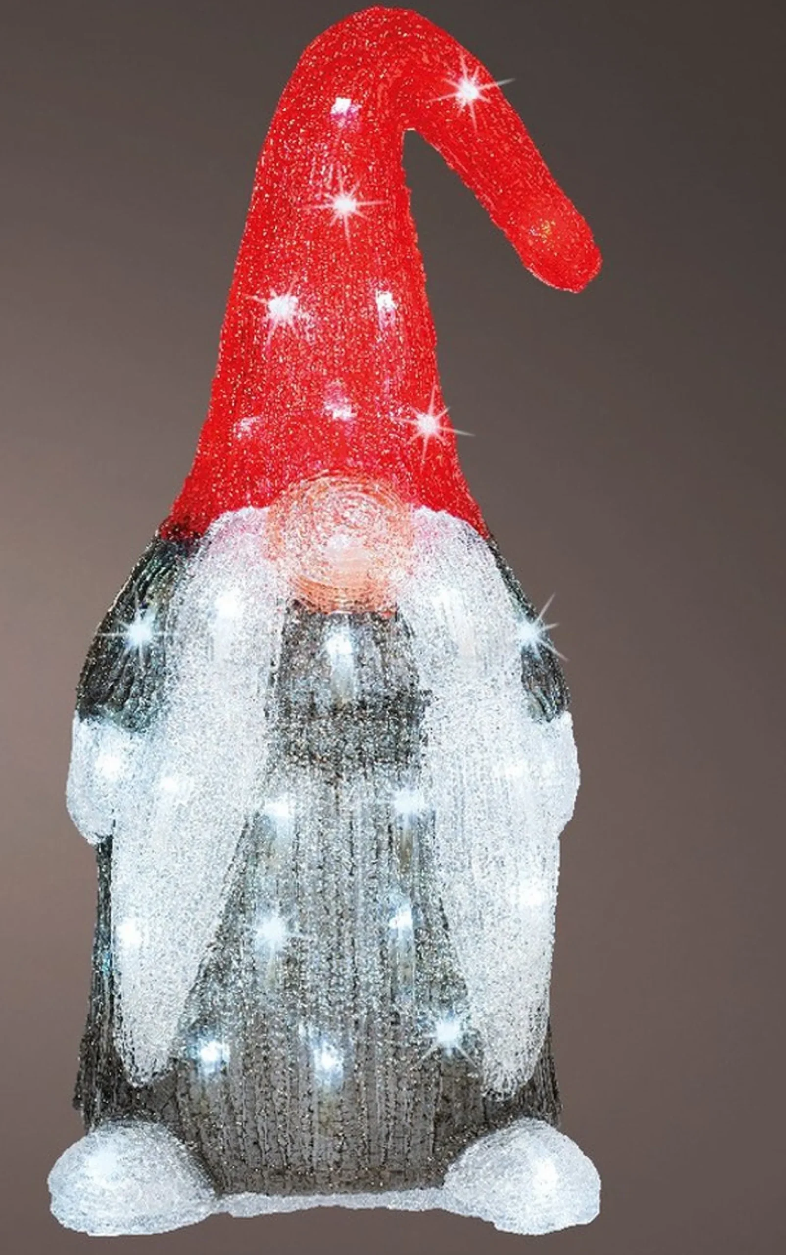 Lumineo Verlichte Kerstfiguren^Kerstverlichting Led Figuren Voor Buiten Gnome/Dwerg 19 X 22 X 44 Cm Met 60 Lampjes Helder Wit - Verlichte Figuren - Sneeuwpoppen