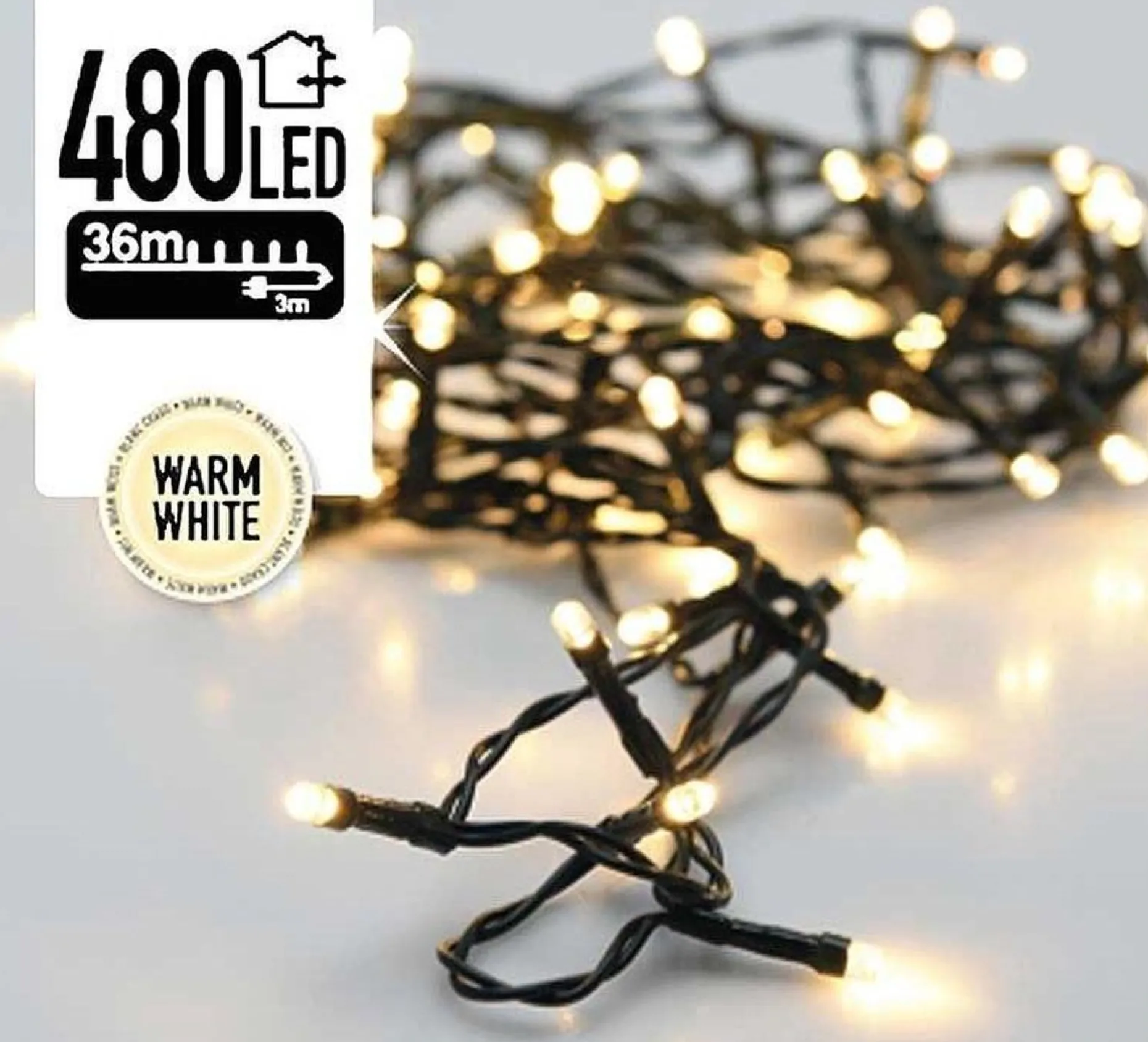 Merkloos Kerstboomverlichting^Kerstverlichting - 480 Led's - 36 Meter
