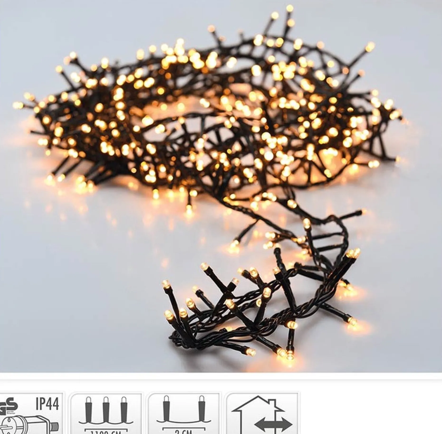 Merkloos Kerstboomverlichting^Kerstverlichting - Lichtsnoer - 560 Led's - Lengte: 11 Meter - Warm Wit