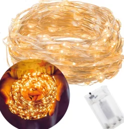 springos Kerstlichtsnoeren^Kerstverlichting | 9.9 M | Waterdicht | Op Batterij | Led-Verlichting | Warm Wit