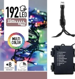 Merkloos Kerstboomverlichting^Kerstverlichting Op Batterij Gekleurd Buiten 192 Lampjes